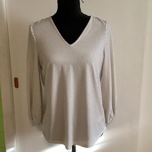 Adrianna Papell Black and White Dotted Blouse